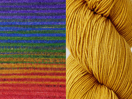 Myrna's Cardigan Kit in Urth Uneek Fingering &  Harvest Fingering