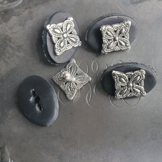 JUL Designs Medieval Cross Stud Buttons - Set of 4