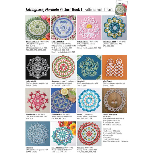 Tatting Lace, Marmelo Pattern Book 1 by Erika Tashiro
