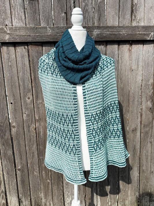 Double Win Mosaic Shawl Kit in Manos Alegria