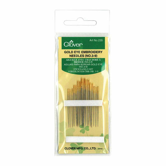 Clover Gold Eye Embroidery Needles (No. 3-9) 235