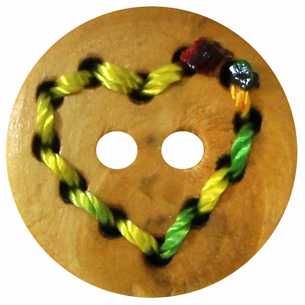 INSPIRE 2 Hole Button - 23mm (7⁄8″) - 4 count - Wood