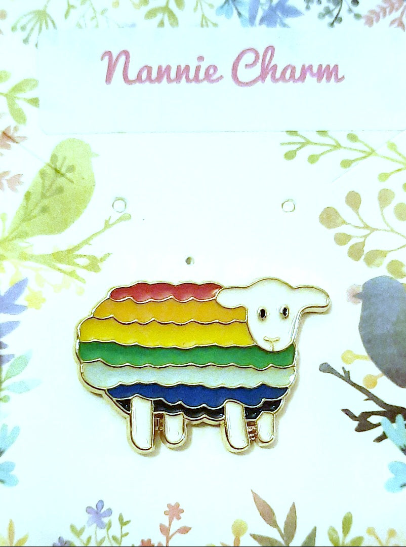 Nannie Charm Rainbow Sheep Pin