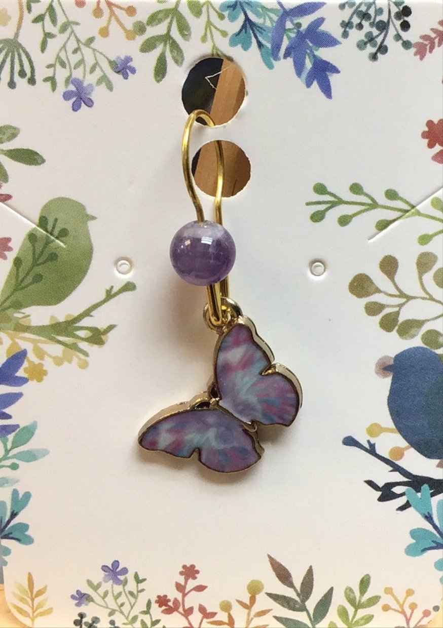Marqueur unique Nannie Charm - Papillon améthyste