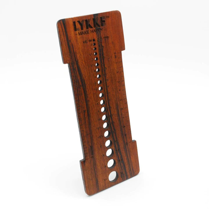 Lykke Needle Sizer and Gauge Tool - Indian Acacia (Rosewood)