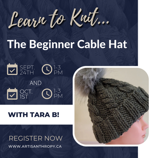 Now Teaching: The Beginner Cable Knit Hat!