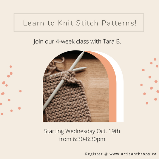 Learn to Knit Stitch Patterns Here at the Shop!