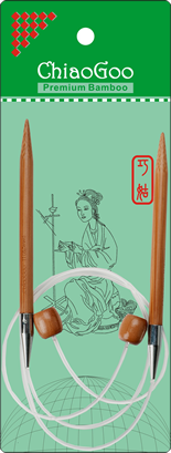 ChiaoGoo Bamboo Patina Aiguille à tricoter flexible à pointe unique de 20 po
