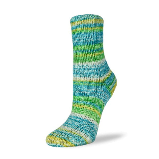Rellana Garne Flotte Sock Boucle in Green / Blue
