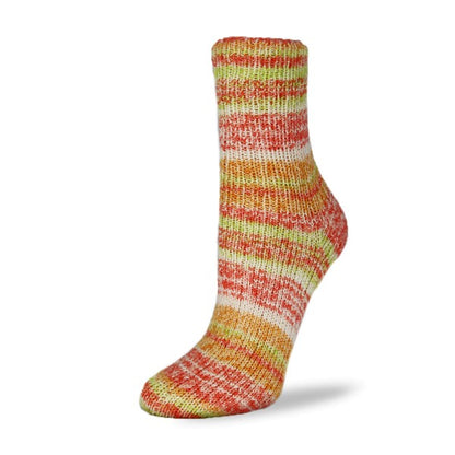 Rellana Garne Flotte Sock Boucle in Red / Orange / Yellow