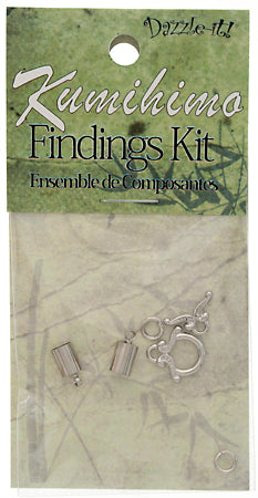 Kumihimo Jewelry Finding Kit Silver 5mm End Cap/Jump Ring/Toggle