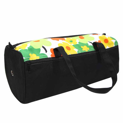 Sac à tricot Vivace - Noir à motifs floraux - 43 x 15 x 15 cm