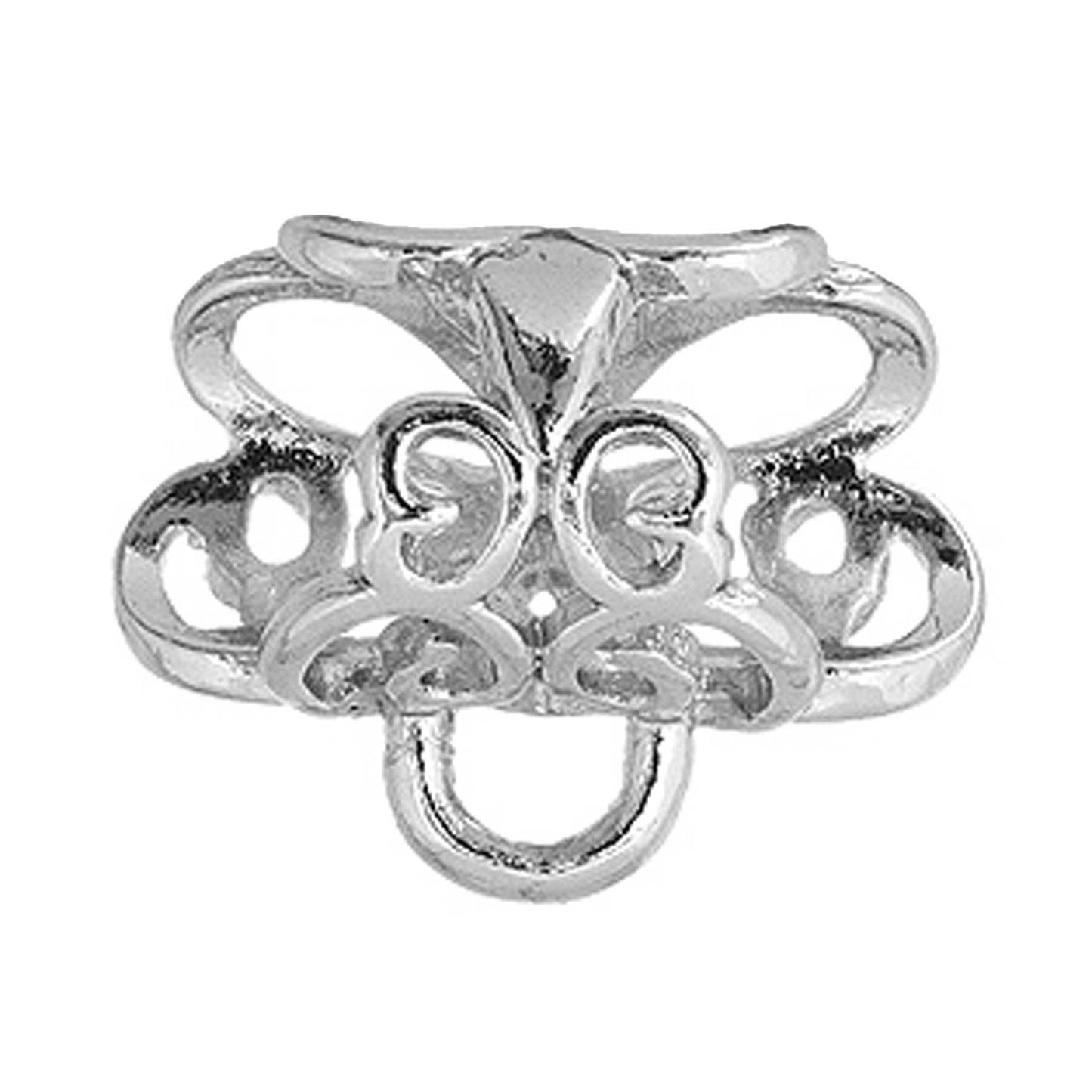 Kumihimo Jewelry Finding Kit Silver 4pcs 20x12mm Pendant Bail Butterfly