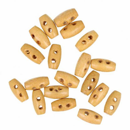Wooden Toggle Buttons 15mm - Natural