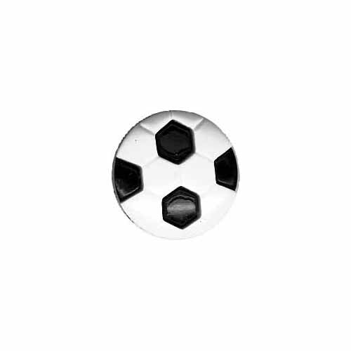 Novelty Shank Button - Soccer Ball - White - 15mm (5/8") - 3 ct