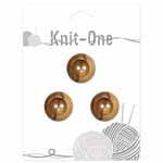 Bouton KNIT ONE en noix de coco à 2 trous - 38 mm (1,5 po) - Marron