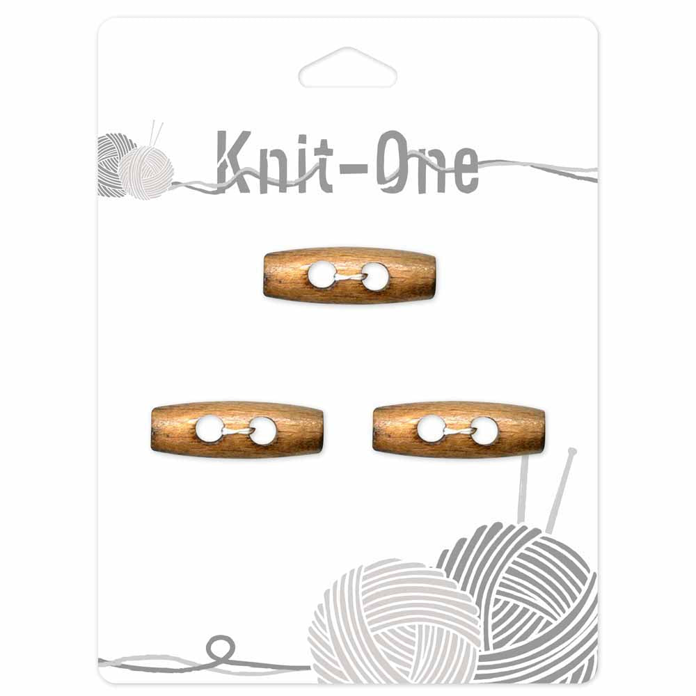 Bouton KNIT ONE en noix de coco à 2 trous - 38 mm (1,5 po) - Marron
