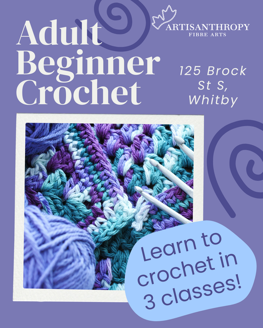 Class: Absolute Beginner Crochet For Adults - Starts August 23 |  11:00 - 1:00