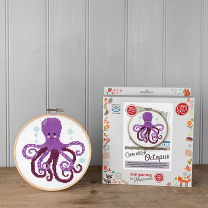 Purple Octopus Cross Stitch Kit