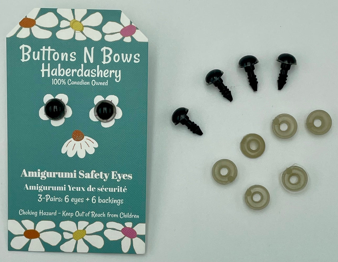 Safety Eyes w/ Coloured Iris - 8mm - 3 pairs