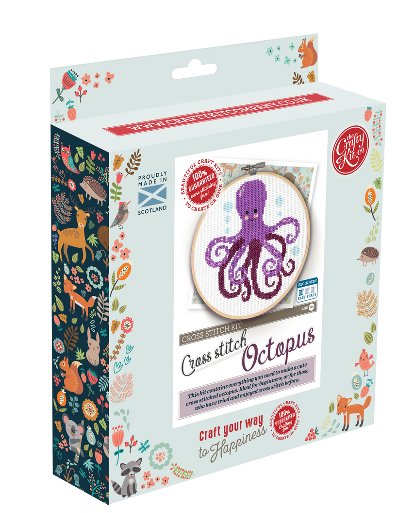 Purple Octopus Cross Stitch Kit
