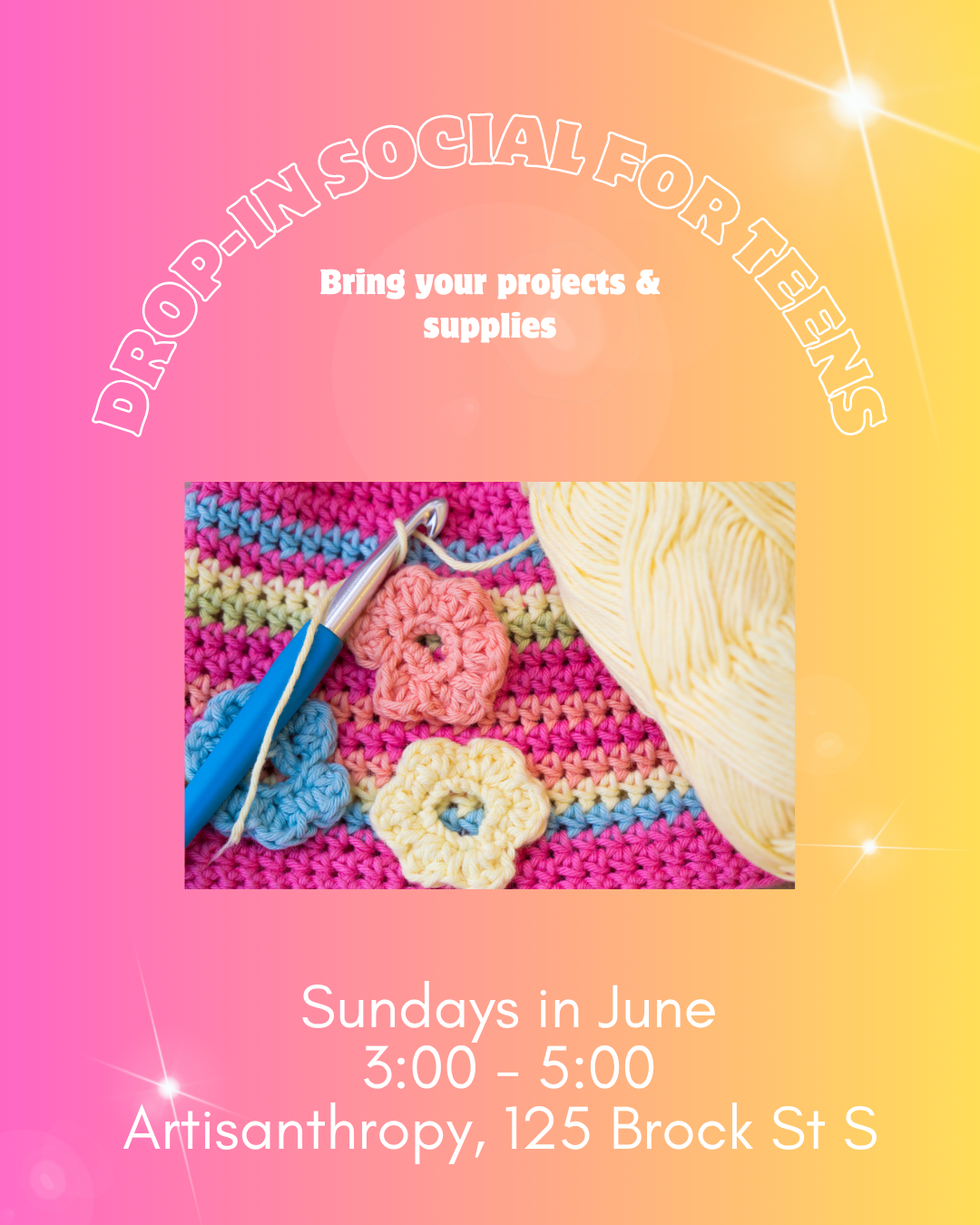 New!! Teens Knitting and Crochet Drop-in Social - Sunday Afternoons