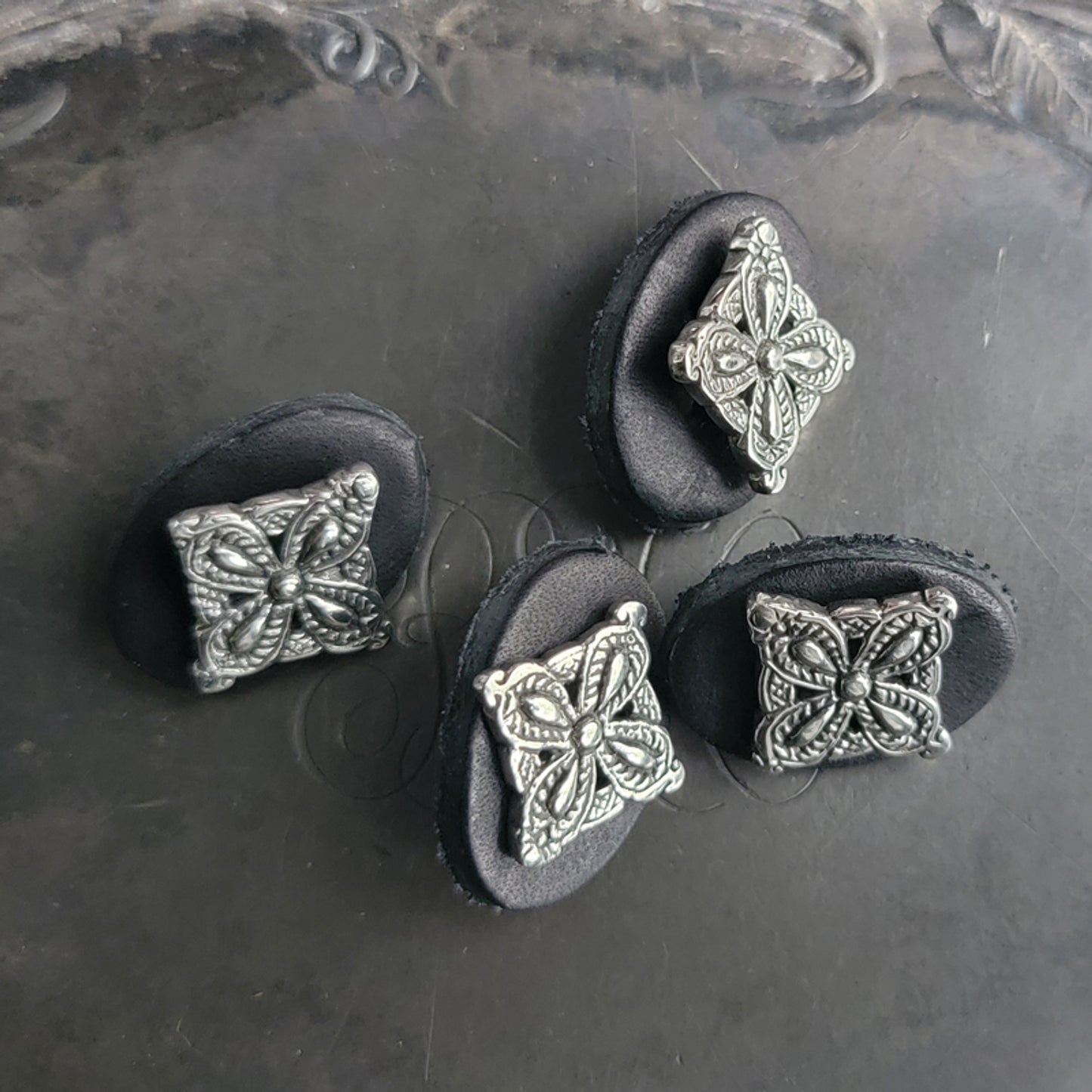 JUL Designs Medieval Cross Stud Buttons - Set of 4