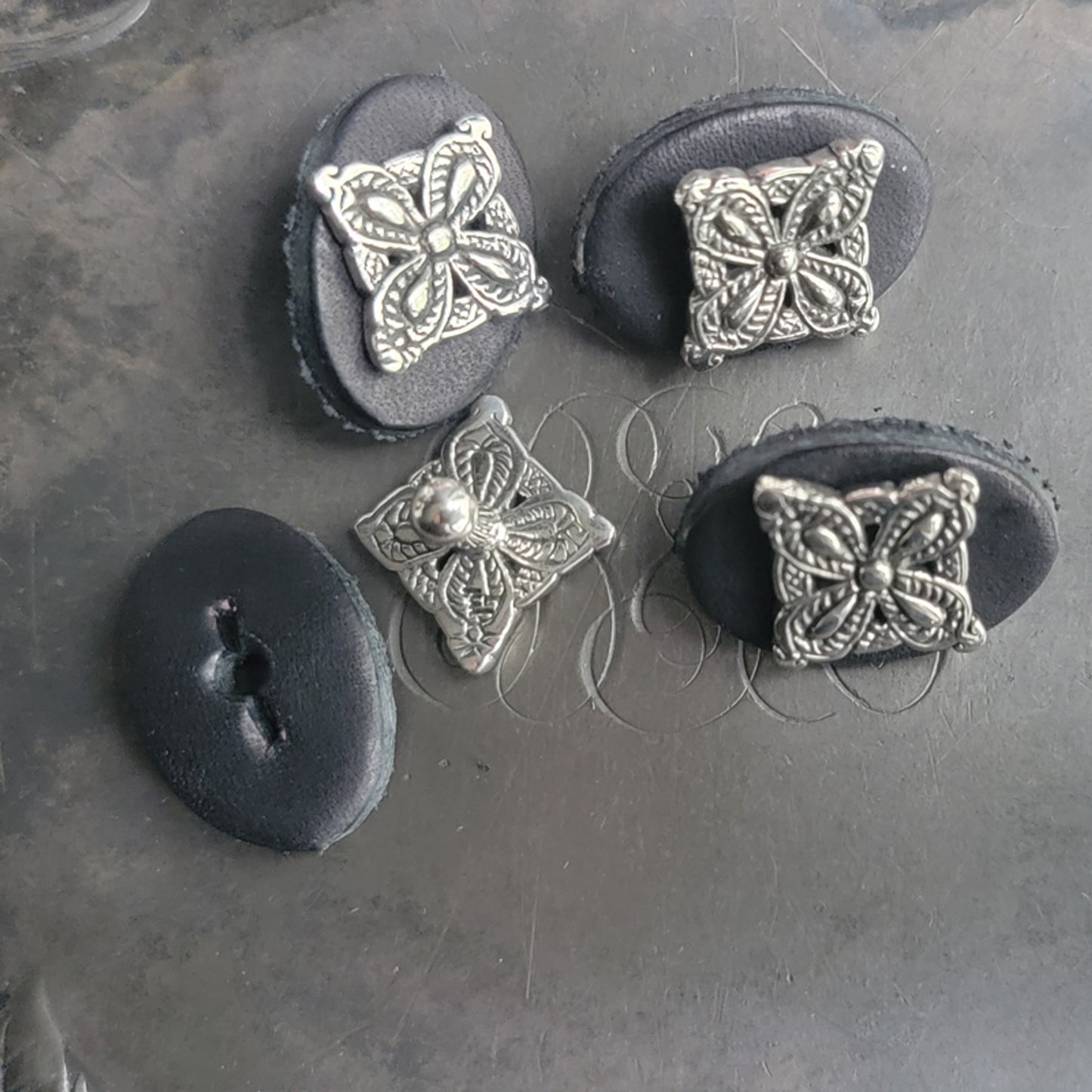 JUL Designs Medieval Cross Stud Buttons - Set of 4