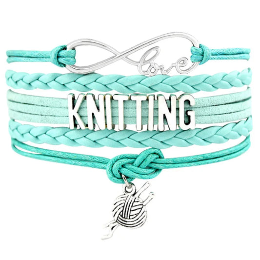 Love Knitting Bracelet Turquoise