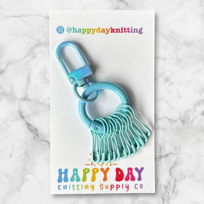 Happy Day Stitch Marker Holder with 12 Bulb Pin Markers