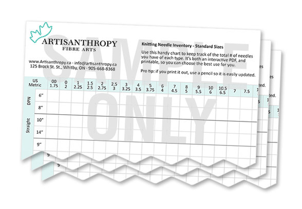 Needle Inventory Knitting Needle + Crochet Hook Inventory PDF (Printable, Fillable ...