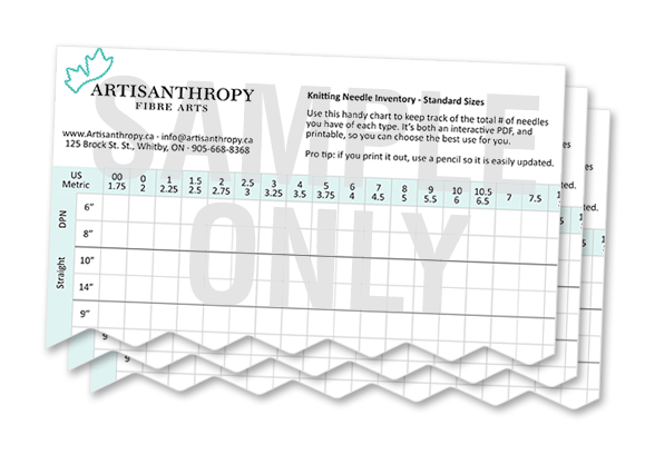 Knitting Needle + Crochet Hook Inventory PDF (Printable, Fillable)