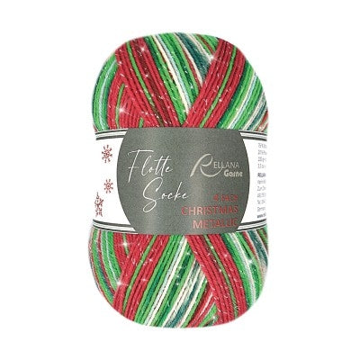 Rellana Christmas Socks Flotte Socke Christmas Metallic 4ply 2026