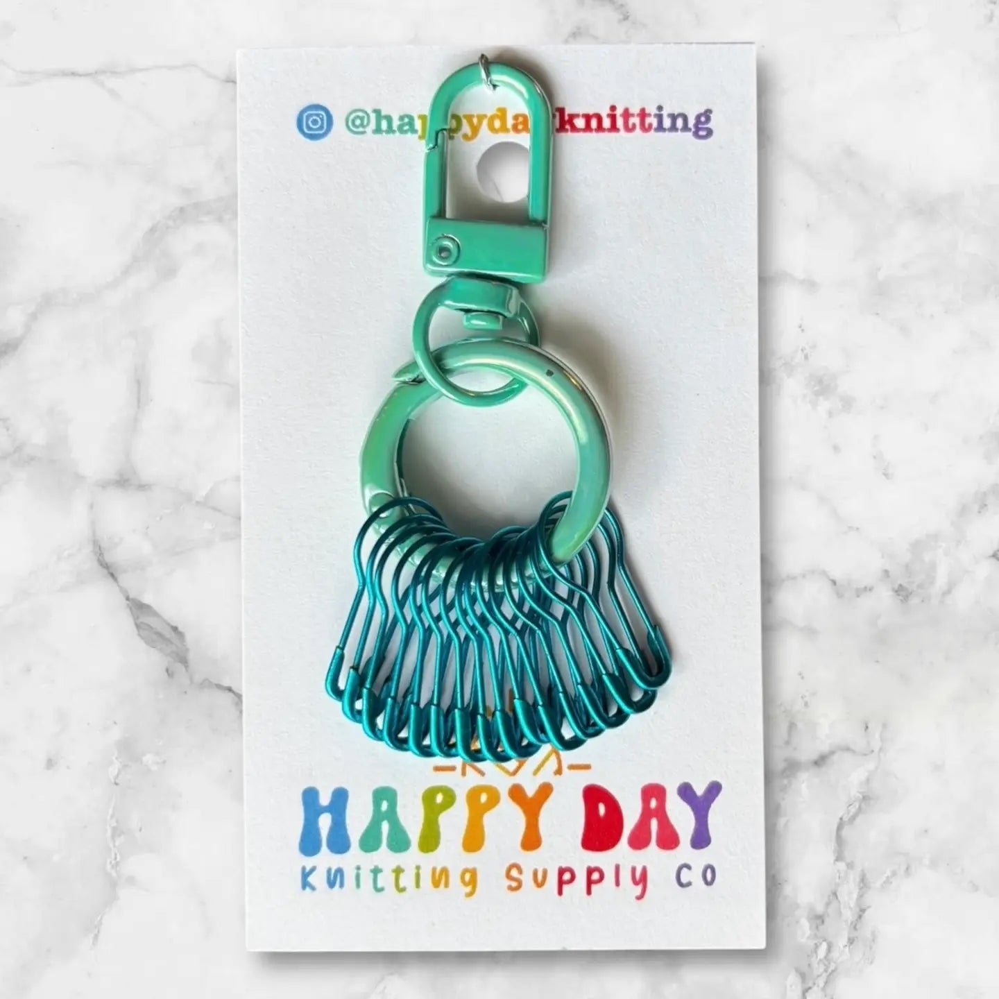 Happy Day Stitch Marker Holder with 12 Bulb Pin Markers