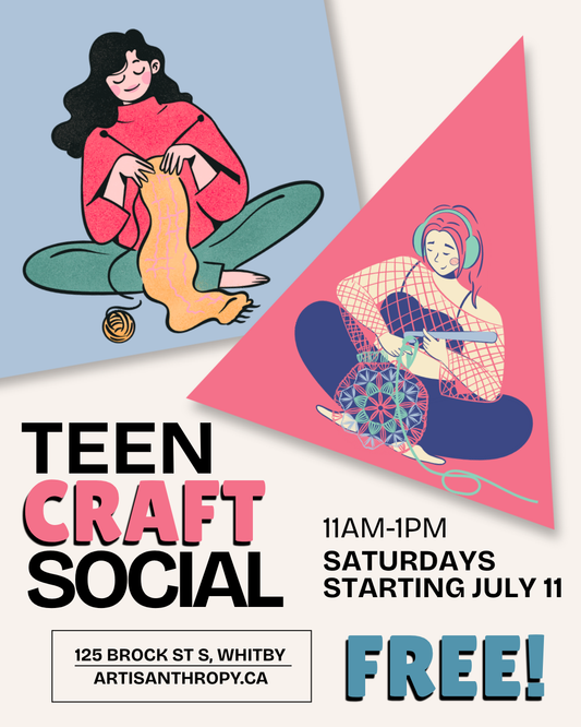 New!! Teens Knitting and Crochet Drop-in Social - Saturdays Starting July 11th