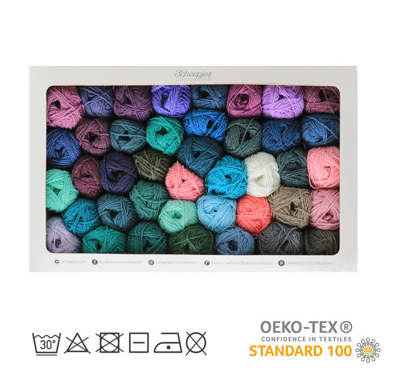 Scrumptious Colour Pack By Scheepjes. Yarn pack of 80, 30g balls. Part of Launch-tember 2023
