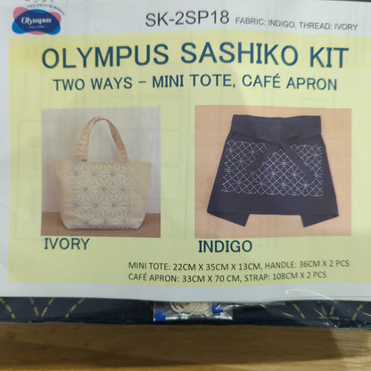Olympus Sashiko Kit - Mini Tote Bag / Cafe Apron