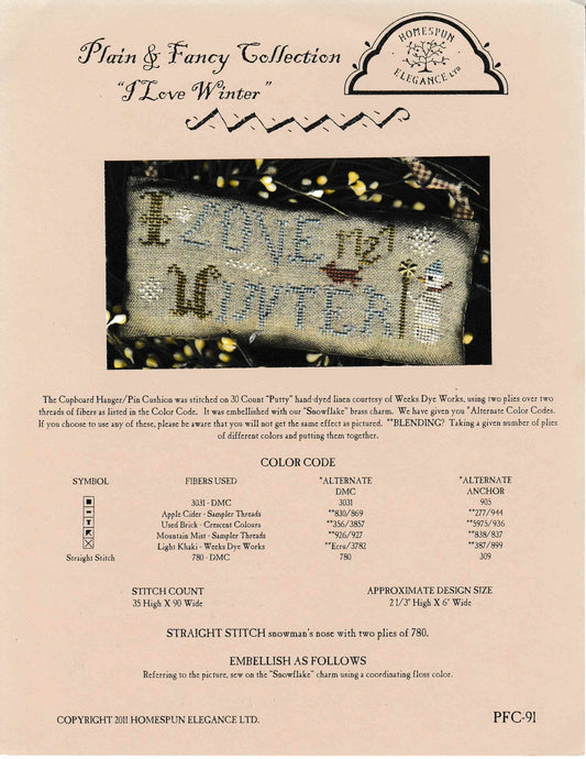 Homespun Elegance - I Love Winter - Collection Uni &amp; Fantaisie