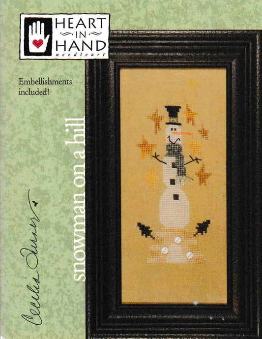 Heart in Hand Needleart Wee One Snowman On A Hill