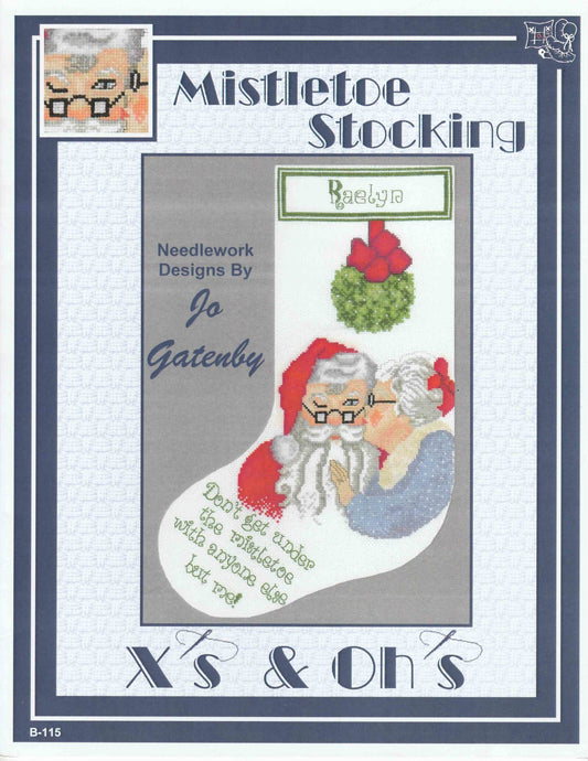 X's & Oh's Mistletoe Stocking