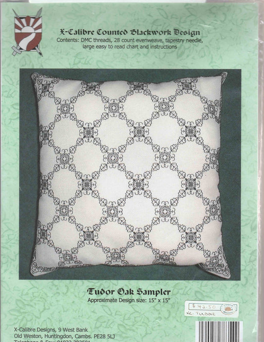 X-Calibre Counted Blackwork Design - Tudor Oak Sampler Kit 15"x15"