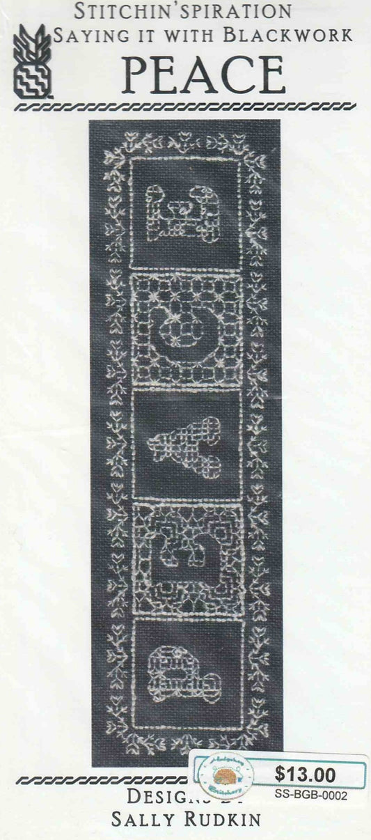 Stitchin'spiration Le dire avec Blackwork - Paix