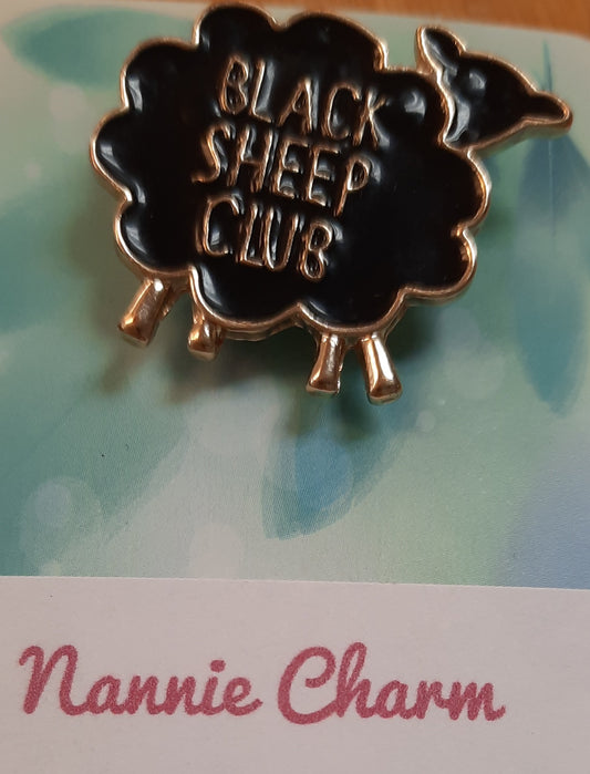 Nannie Charm Black Sheep Club Pin