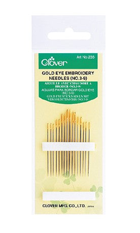 Clover Gold Eye Embroidery Needles (No. 3-9) 235