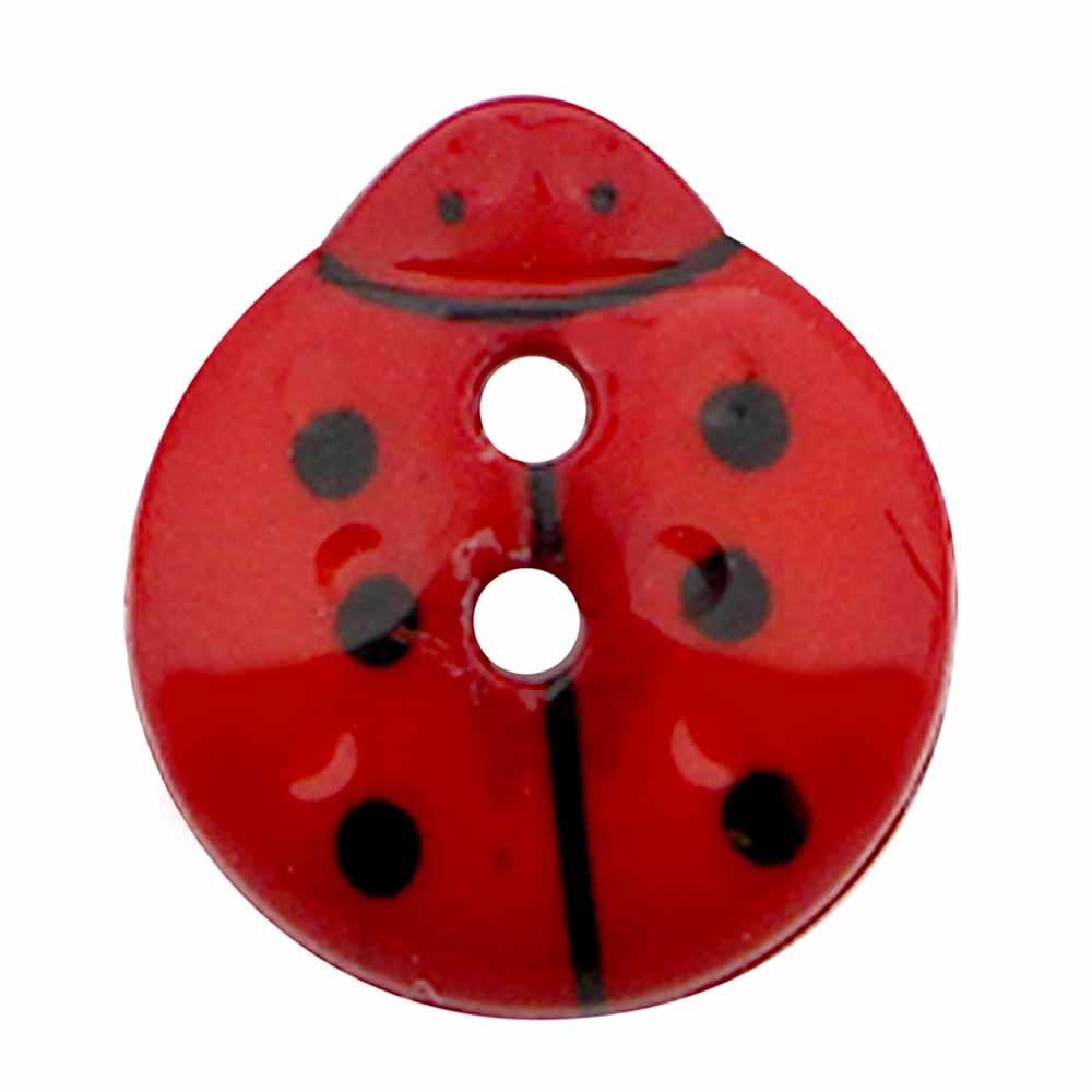 Cirque Ladybug 13mm 2-Hole Button Red