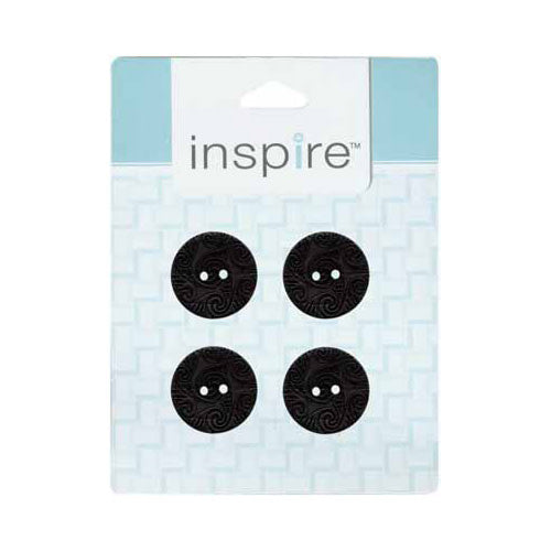 INSPIRE 2 Hole Button - 23mm (7⁄8″) - 4 count - Coconut Black Etched
