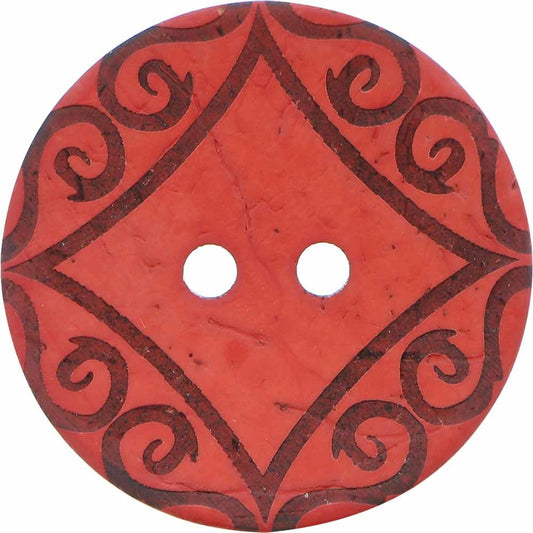 23mm 2-Hole Btn, Red