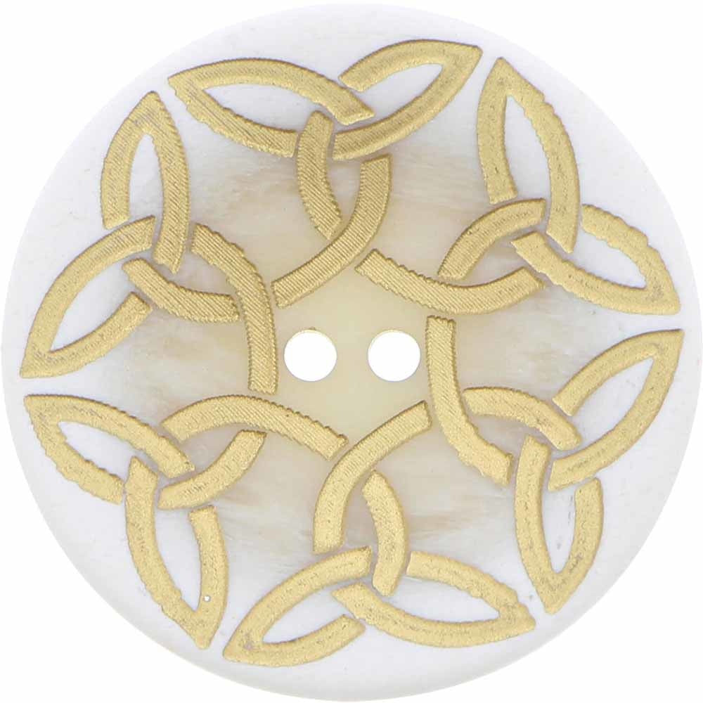 INSPIRE 2 Hole Button - 28mm - White/Gold