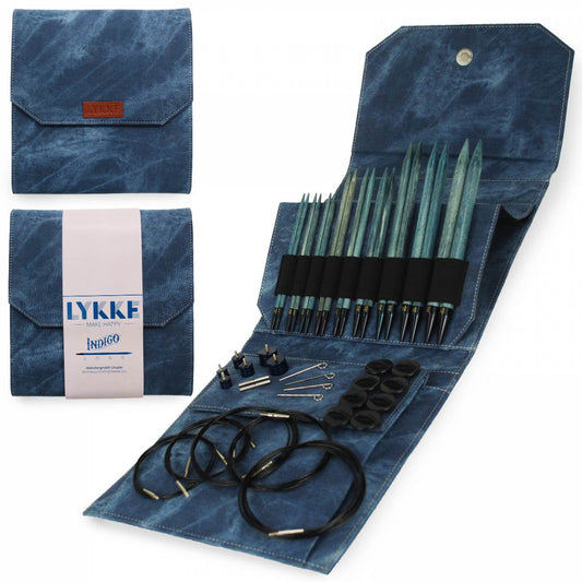 LYKKE Indigo Long Interchangeable Circular Knitting Needle Set