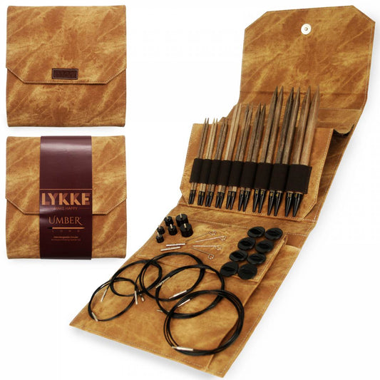 LYKKE Umber Long Interchangeable Circular Knitting Needle Set